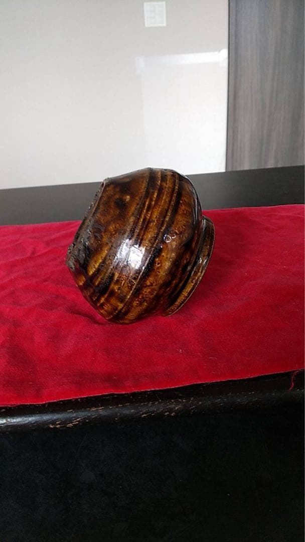 李朝　飴釉　大海茶入　ぐい呑み　朝鮮美術　韓国美術　茶道具　煎茶道具　古美術