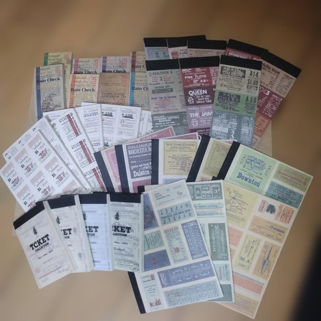 【一部使用済み】チケット風コラージュ素材 まとめ売り