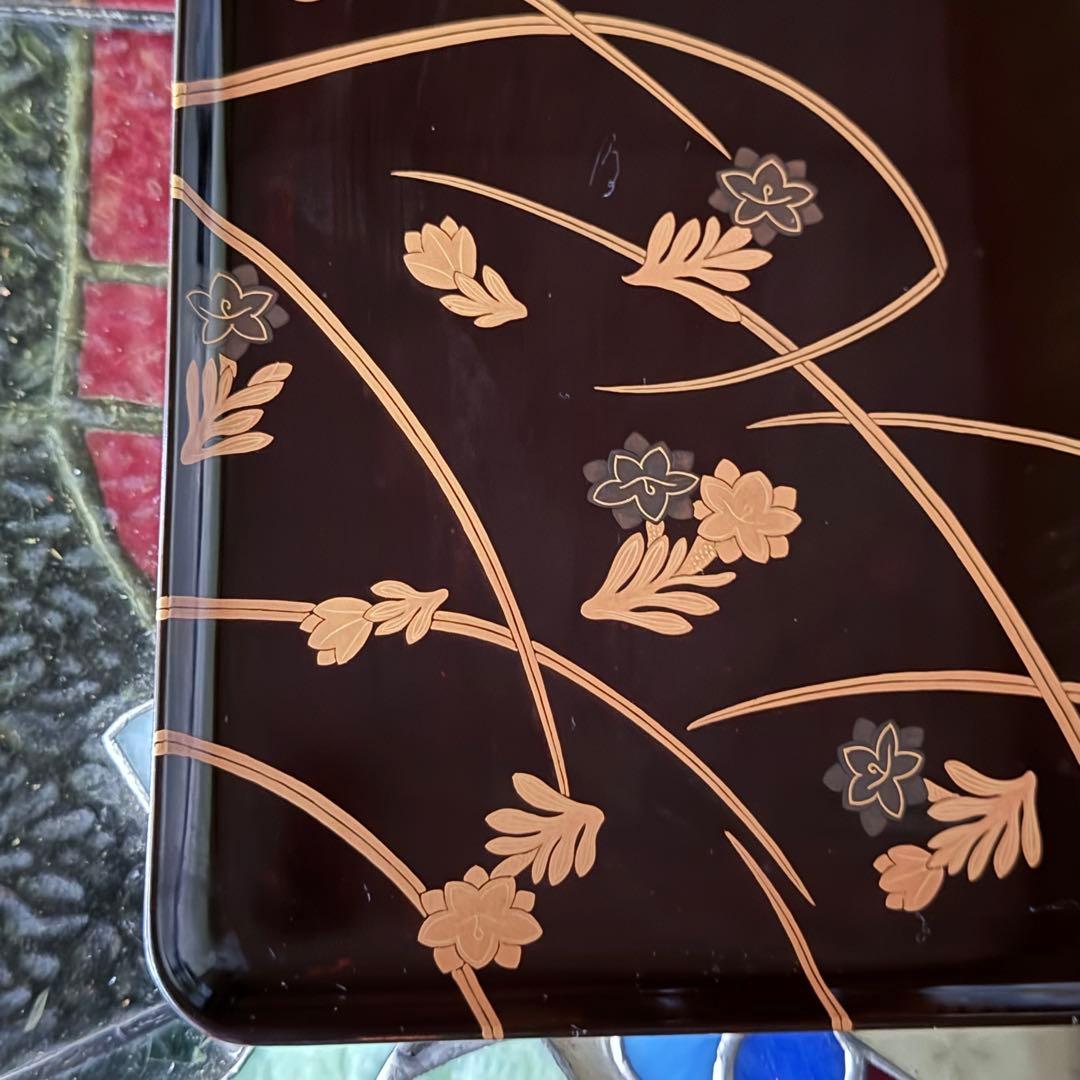 新春特別価格‼️JAPAN蒔絵 『白百合vs黒百合』明治八寸膳 5客