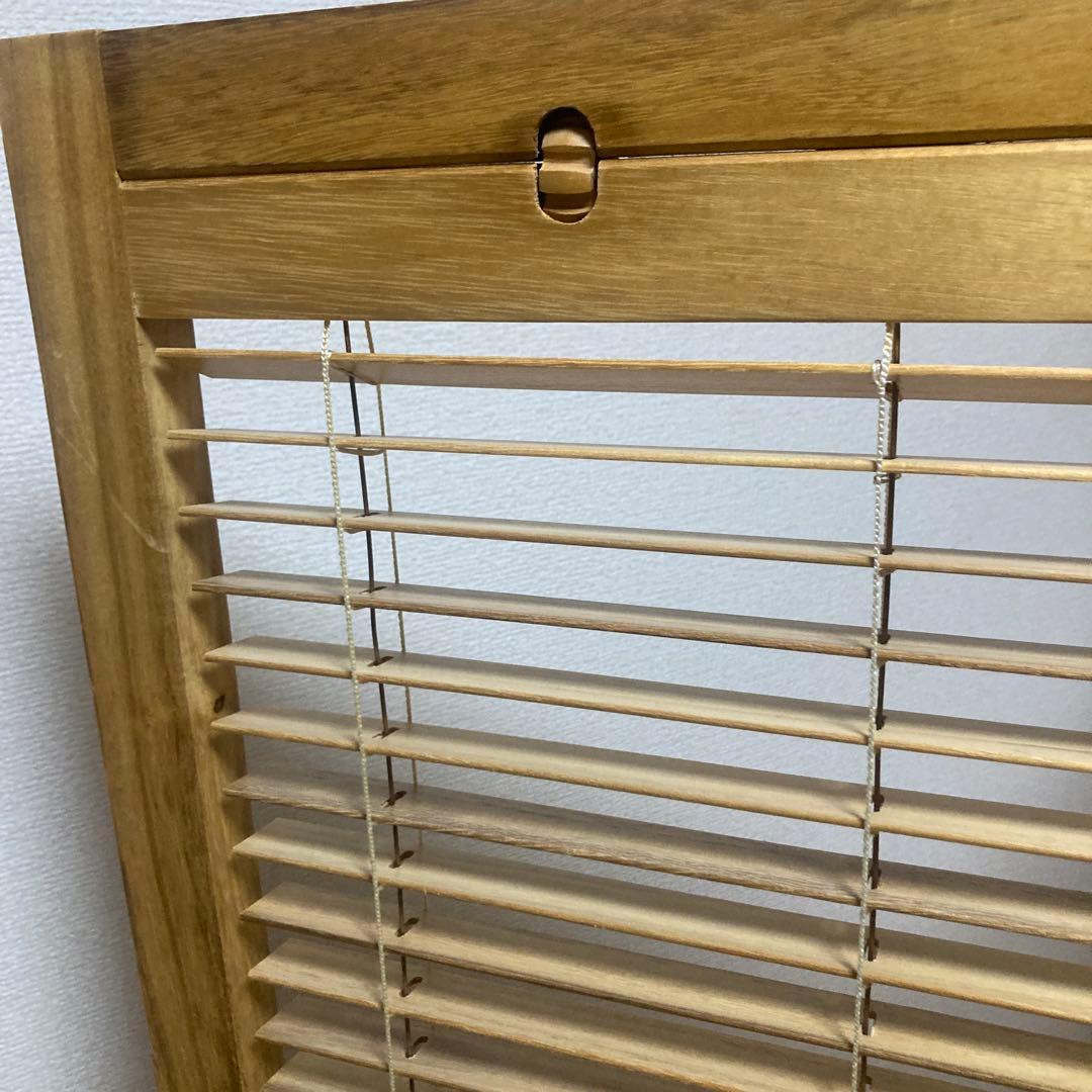 パーテーション　3連　木製　ブラインド機能付き　和風　目隠し