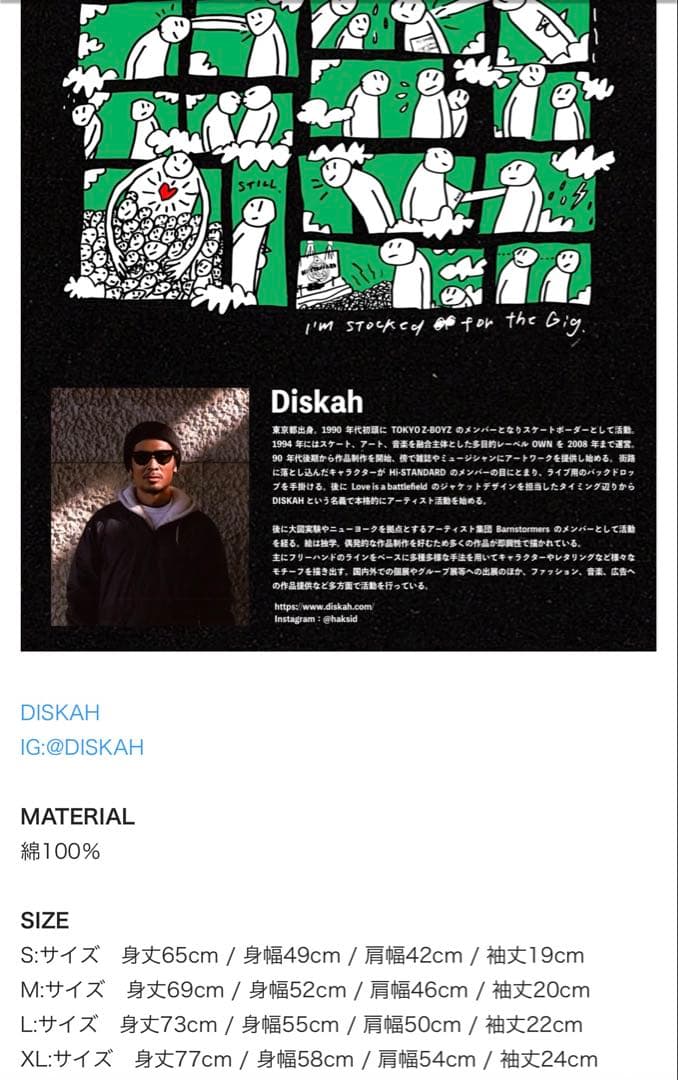 HI-STANDARD Diskah Tシャツ 黒 Lサイズ　ハイスタ