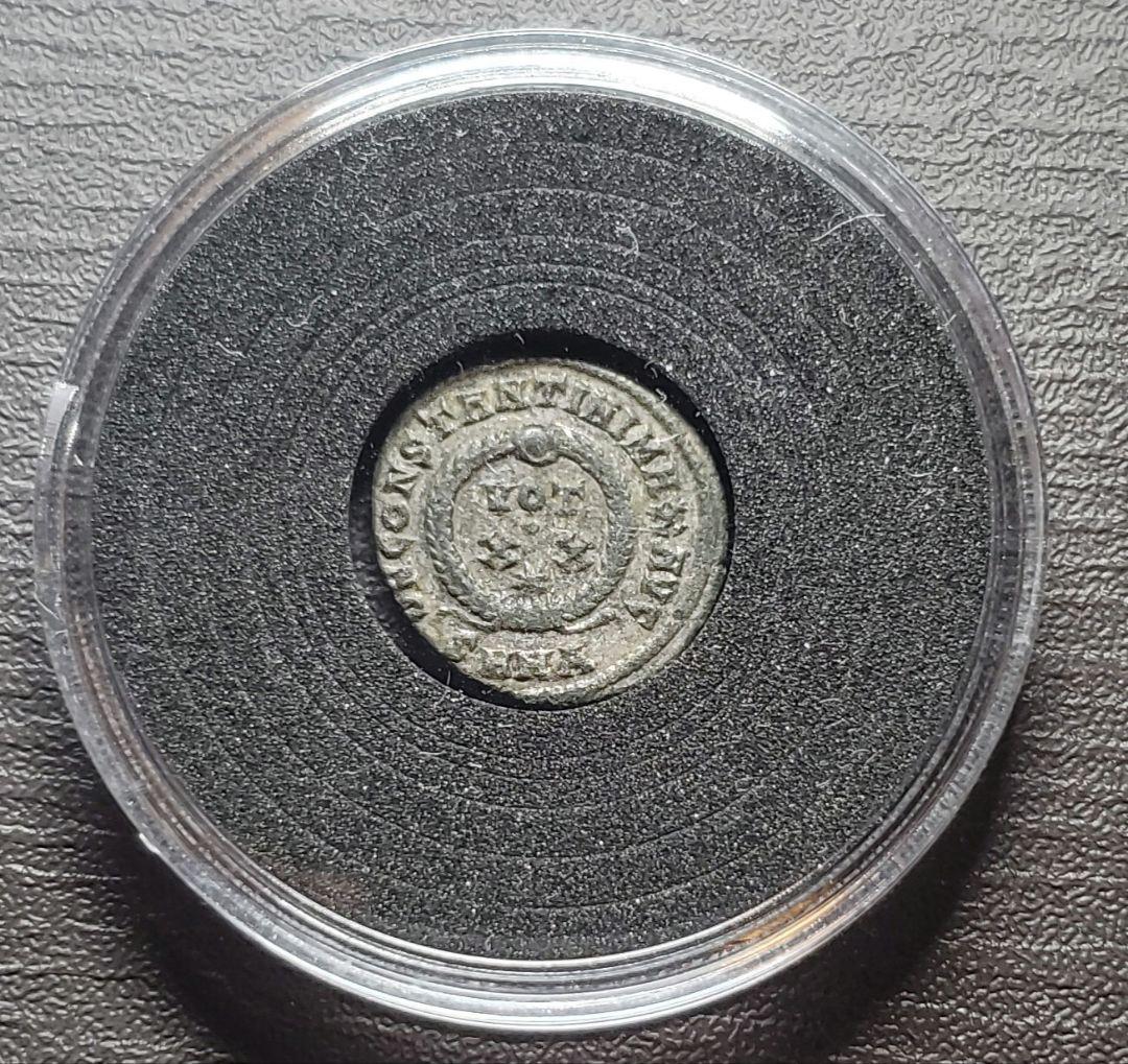 ローマ帝国 コンスタンティヌス大帝 フォリス 銀メッキ銅貨 古代 