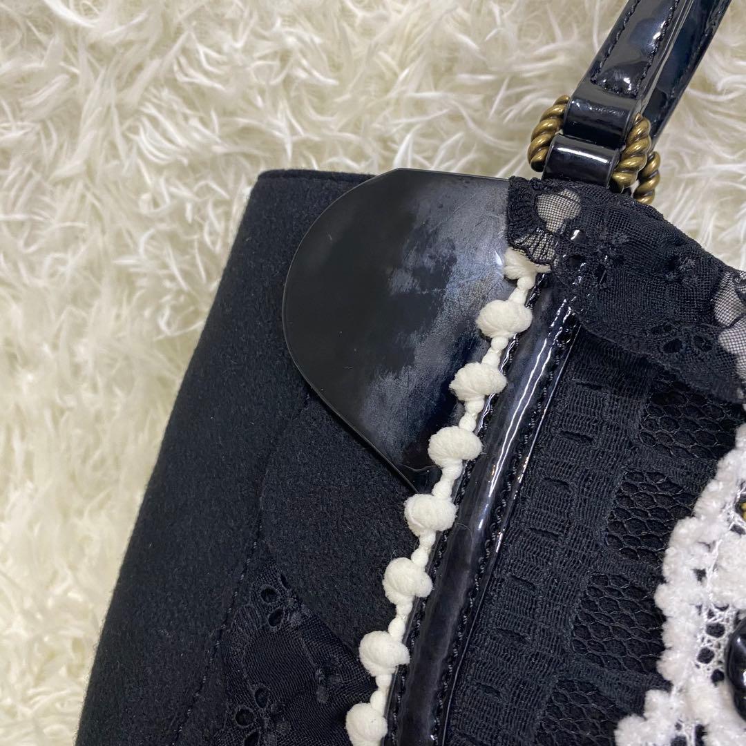 【★銀猫★】ANNA SUI 2way ハンド ショルダーバッグ ブラック