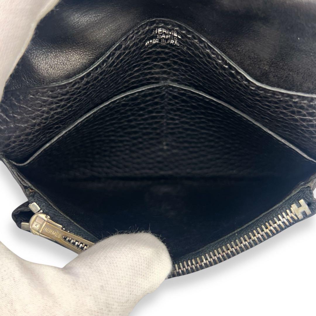 【美品】エルメス　トゴ　ドゴンコンパクト　折財布　ミニ財布　黒　ブラック　759