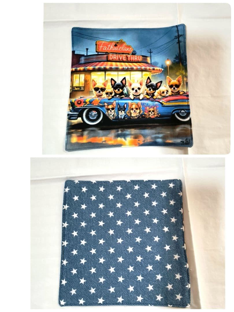 Yourelia様】ハンドメイドオーダー★犬と女の子★ハンカチ&ポーチ　7点