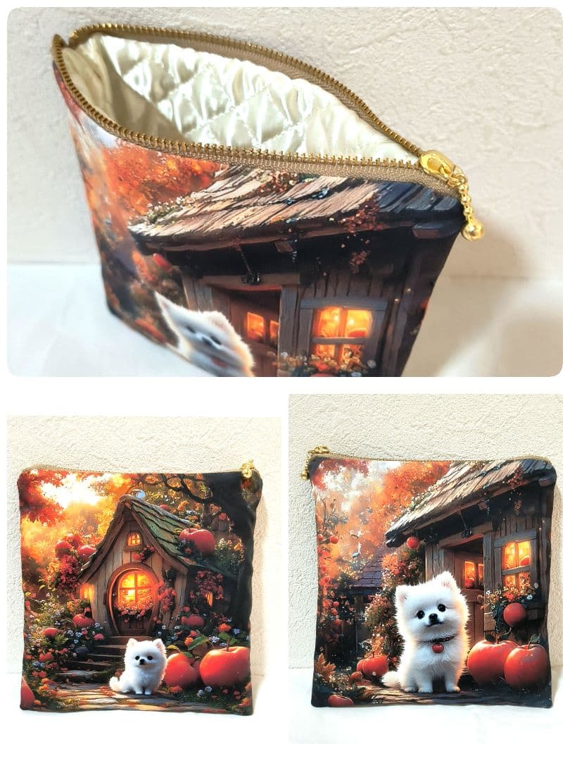 Yourelia様】ハンドメイドオーダー★犬と女の子★ハンカチ&ポーチ　7点
