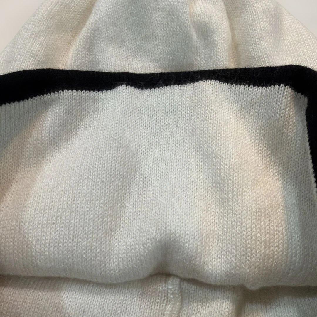 CHANEL ニット帽 ホワイト/ブラック/ピンク　百貨店購入