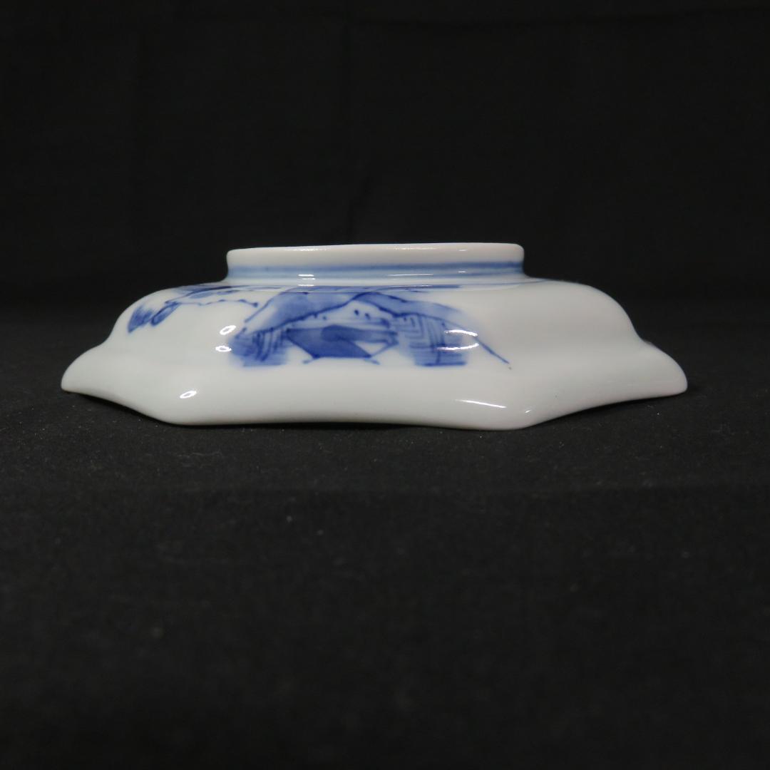 八角皿 伊万里 古伊万里 古代唐獅子 五寸皿 色絵付 明治 2枚