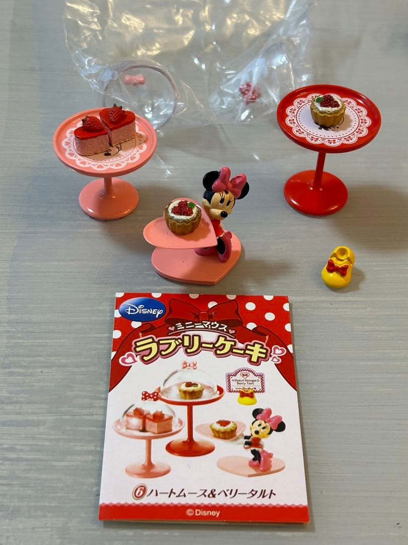ミニーマウス　ラブリーケーキ　7種　ショーケース　レジ　テーブルセット