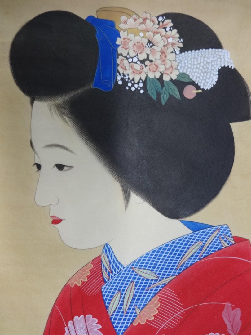 ： 北野恒富 舞妓 1929年頃 肉筆水彩画　紙本著色 美人画 浮世絵