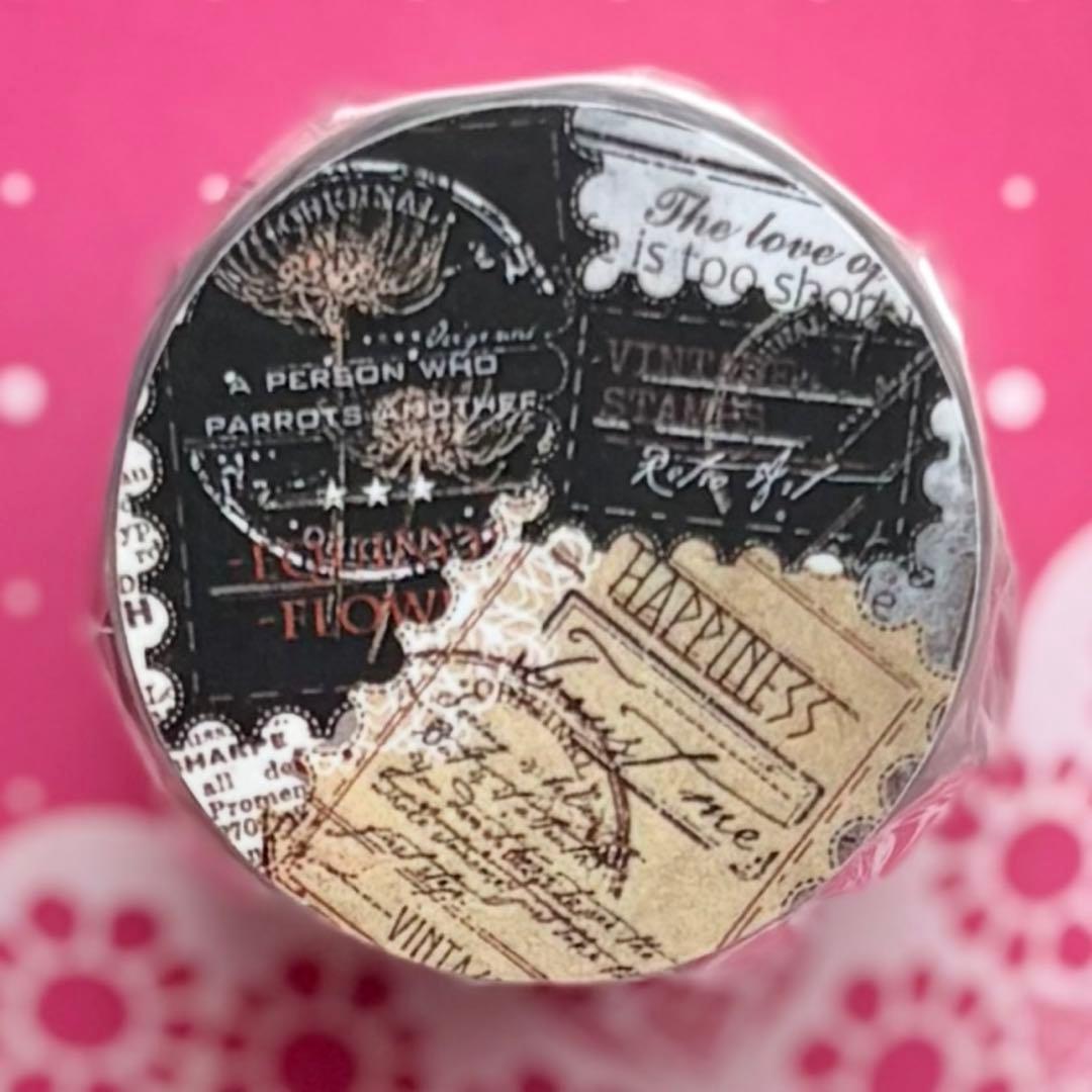 PET 时光印记邮票4cm×5m ダイカット 海外マスキングテープ　スタンプ