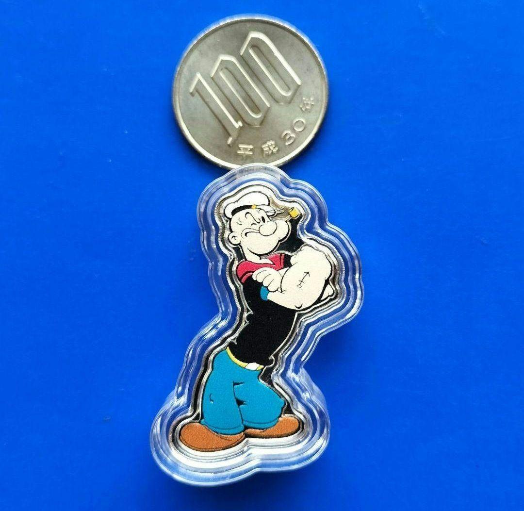 ポパイ2ドルカラー銀貨（サモア）1oz silver999（純銀） 2023年