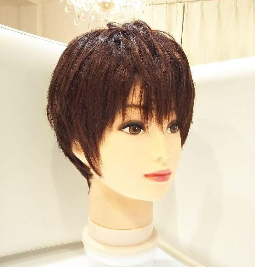 人毛100%総手植え地肌✨増田貴久❣️艶髪！束感クール✨美人ショート✨ストレート