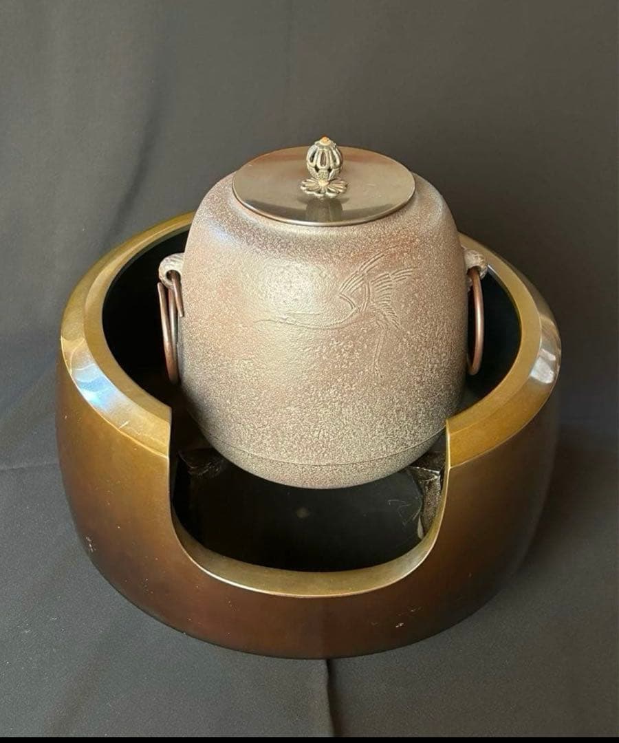 【訳あり‼️ジャンク❗️未使用‼️】茶道具3点セット　風炉・五徳・風炉釜