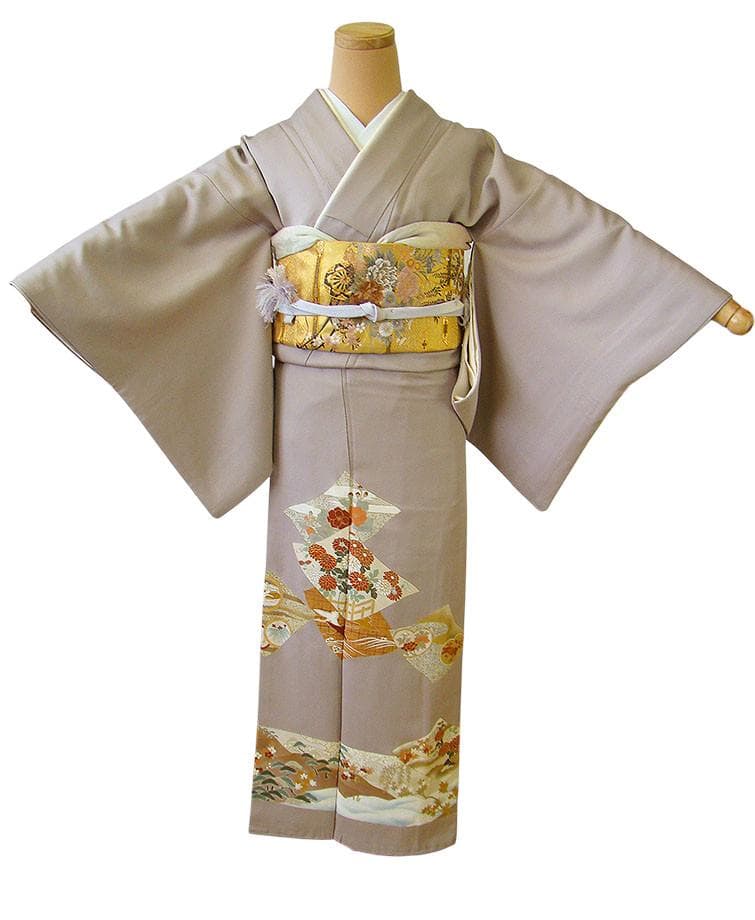 金彩加工染 色留・訪問着＆袋帯・帯〆・帯揚げセット（正絹）仕立上り＜D656＞