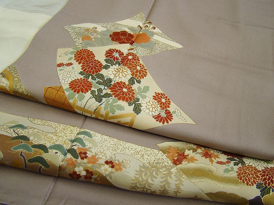 金彩加工染 色留・訪問着＆袋帯・帯〆・帯揚げセット（正絹）仕立上り＜D656＞