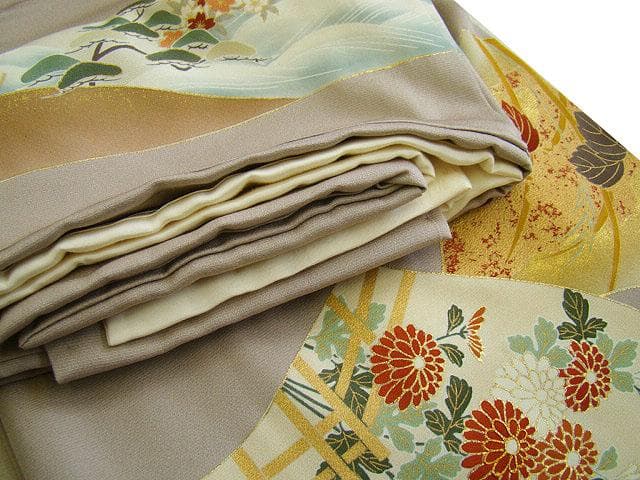 金彩加工染 色留・訪問着＆袋帯・帯〆・帯揚げセット（正絹）仕立上り＜D656＞