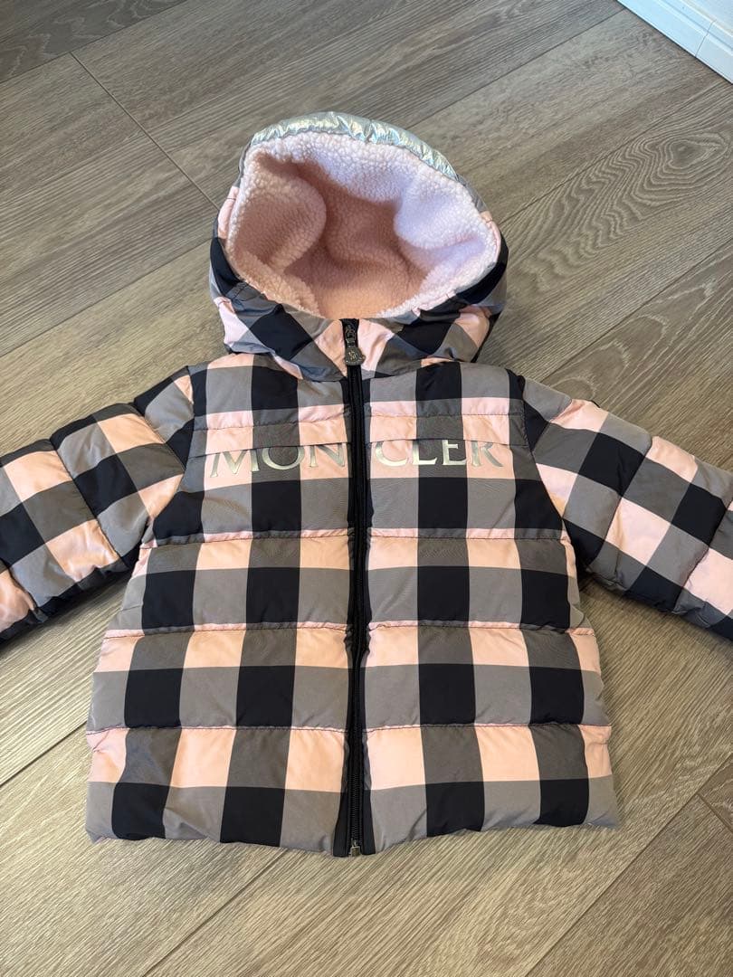 MONCLER フード付きダウン チェック モンクレールキッズ モンクレ ダウン