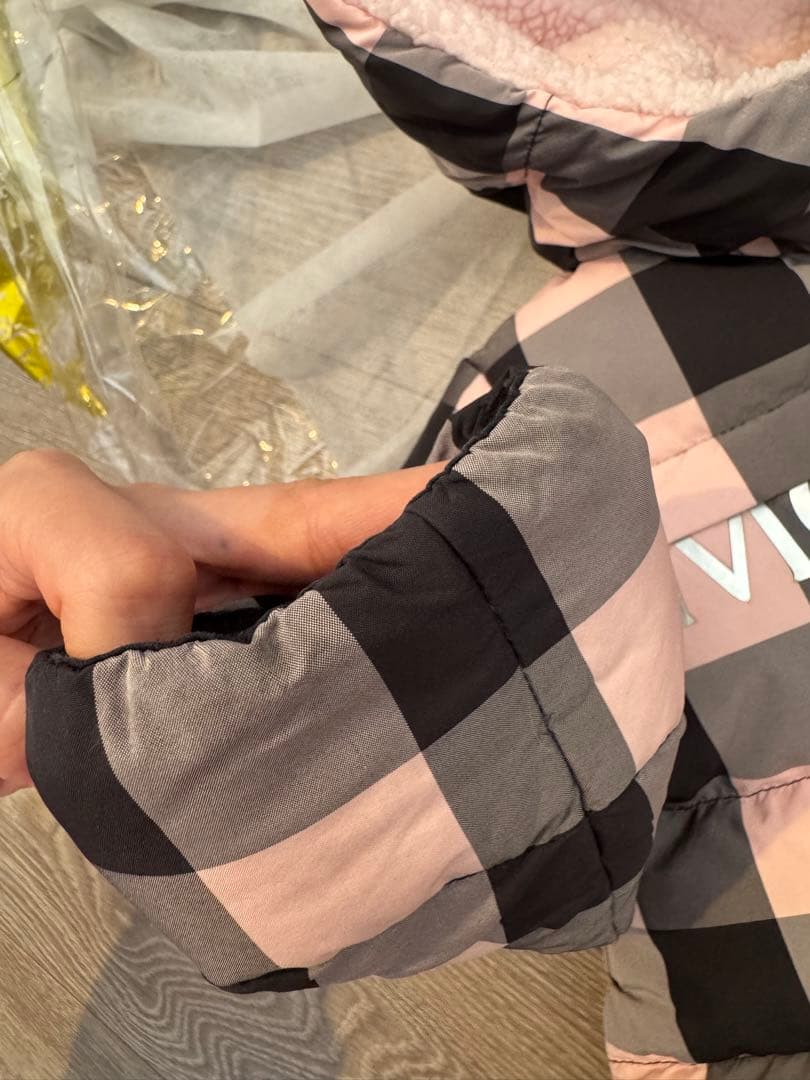 MONCLER フード付きダウン チェック モンクレールキッズ モンクレ ダウン