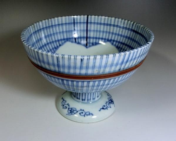 杯洗■染付十草紋盃洗 酒器 杯洗い 鉢 唐草 古美術 時代物 骨董品■