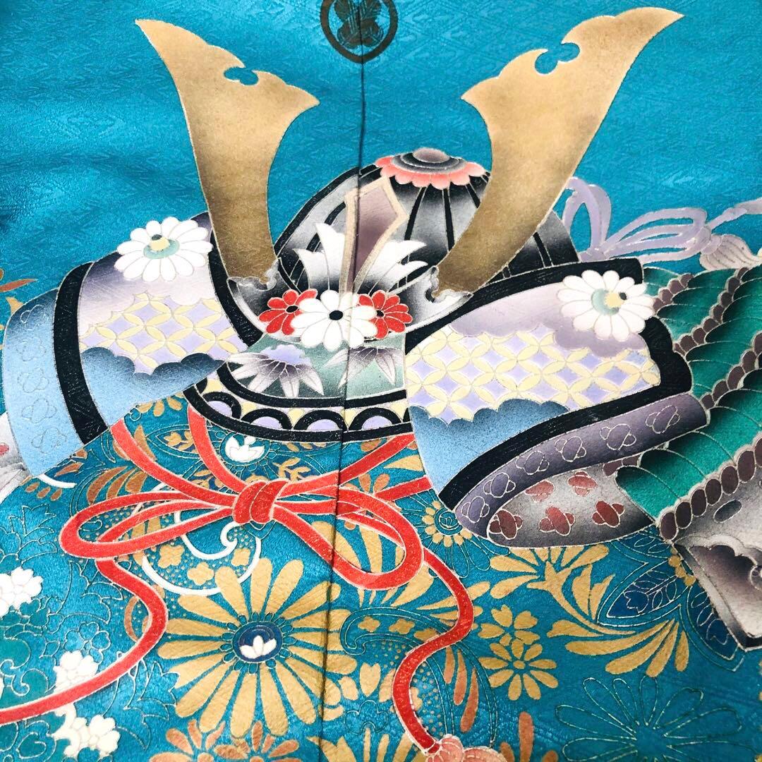 七五三　男の子‼️人気水色⭐︎兜金彩箔煌びやか極めてる⭐︎完全フルセット⭐︎袴金蘭未使用