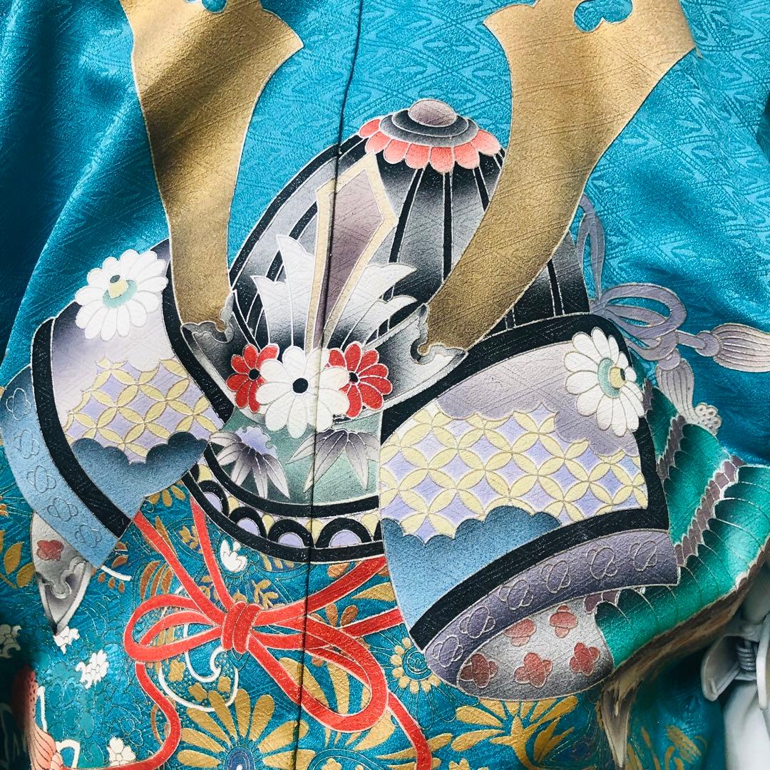 七五三　男の子‼️人気水色⭐︎兜金彩箔煌びやか極めてる⭐︎完全フルセット⭐︎袴金蘭未使用