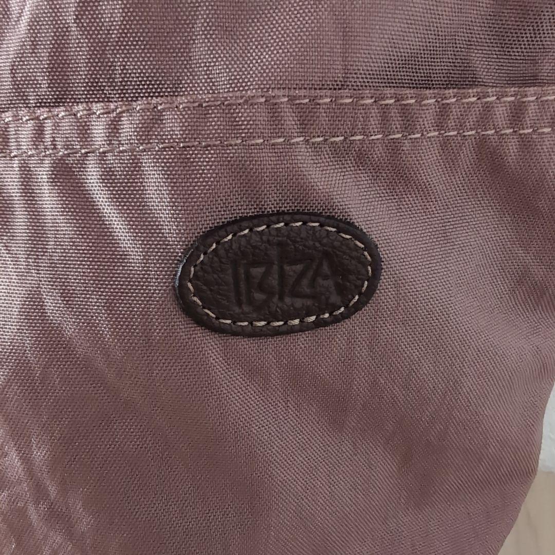 IBIZAイビザ　ナイロン×レザー手提げバッグ　薔薇モチーフ