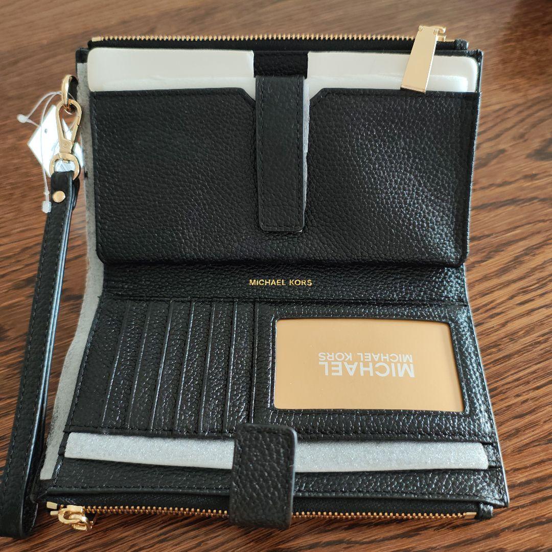 【新品・未使用】MICHAEL KORS ブラックレザー長財布 リストレット