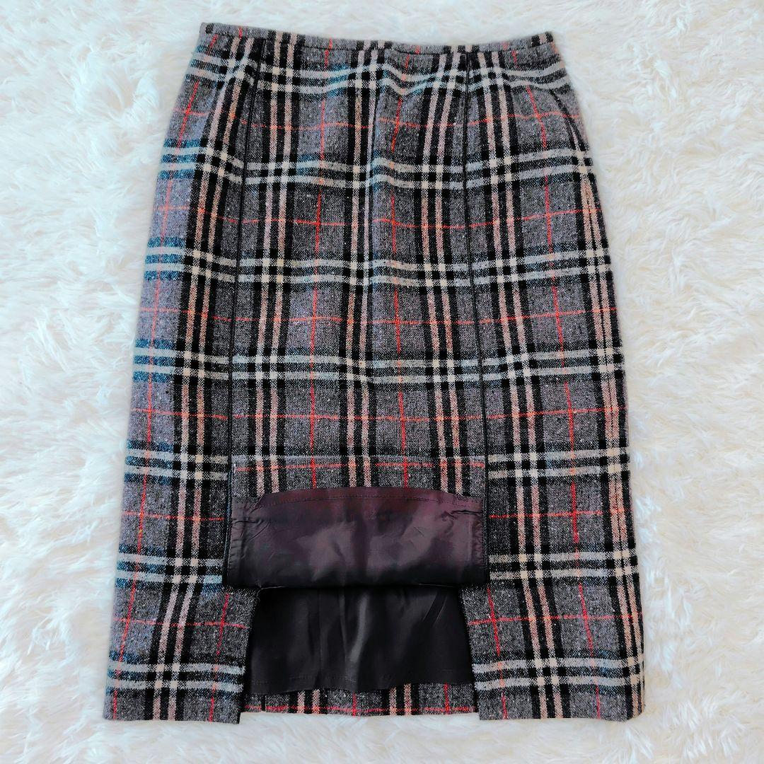 BURBERRY LONDON ツイード チェックスカート ウール カシミヤ混