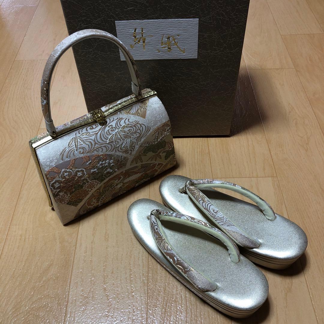 紗織　草履バッグセットゴールド　Mサイズ