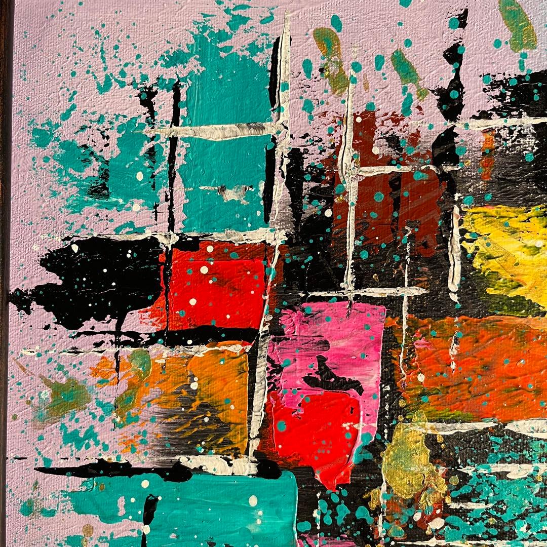 手書き油絵 抽象画 ウォールアート 額付 絵画 インテリア 油彩画