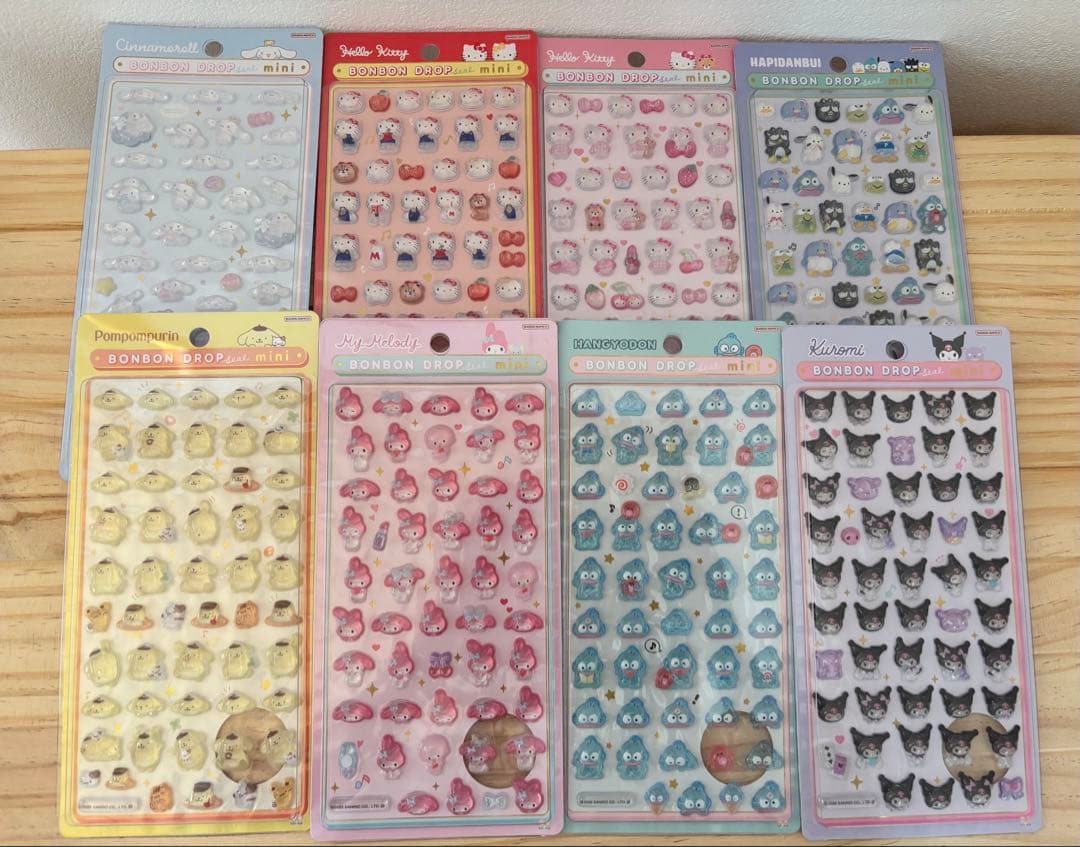 国内正規品サンリオ ボンボンドロップシール ミニ 8種セット