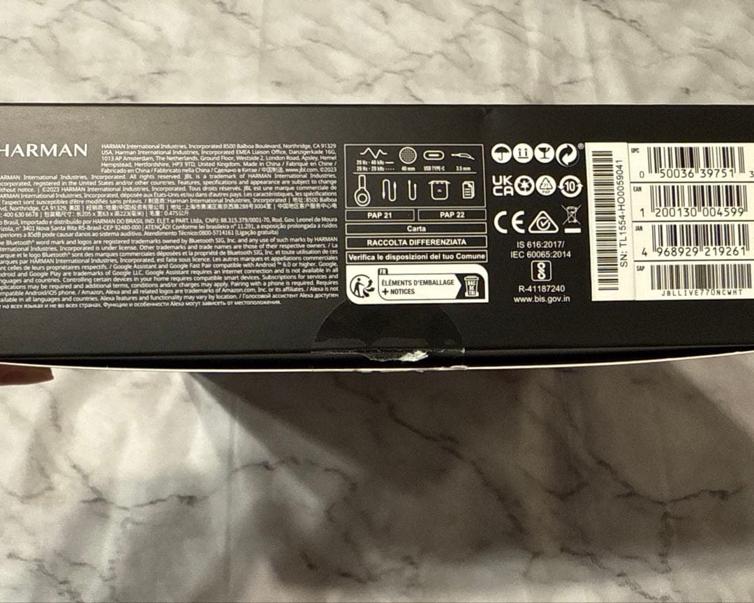 JBL LIVE 770 NC ヘッドホン ホワイト