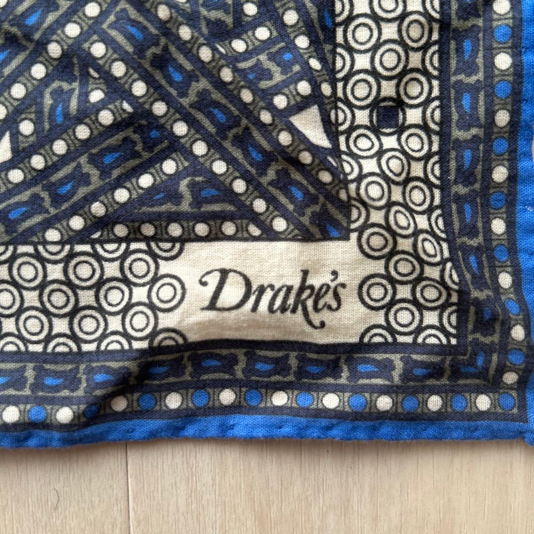 ドレイクスDrake's コットンバンダナ英国購入品　一辺　約67〜68cm
