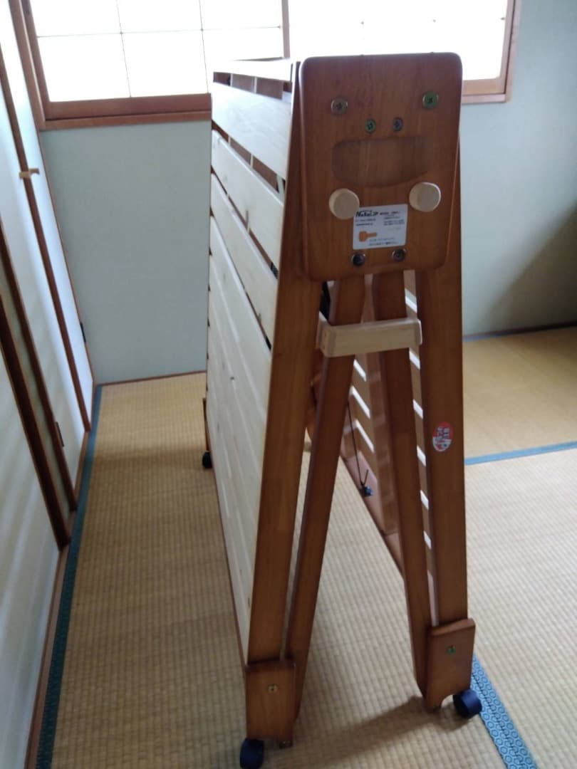 中居木工　折りたたみすのこベッド　シングル　ロータイプ　ブラウン