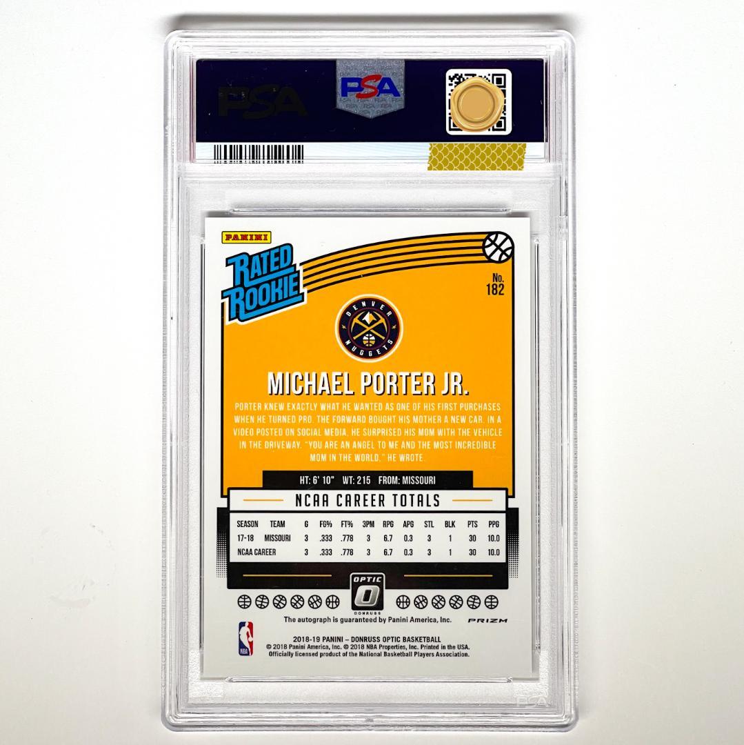 PSAサインルーキーMICHAEL PORTER JR RC HOLO AUTO