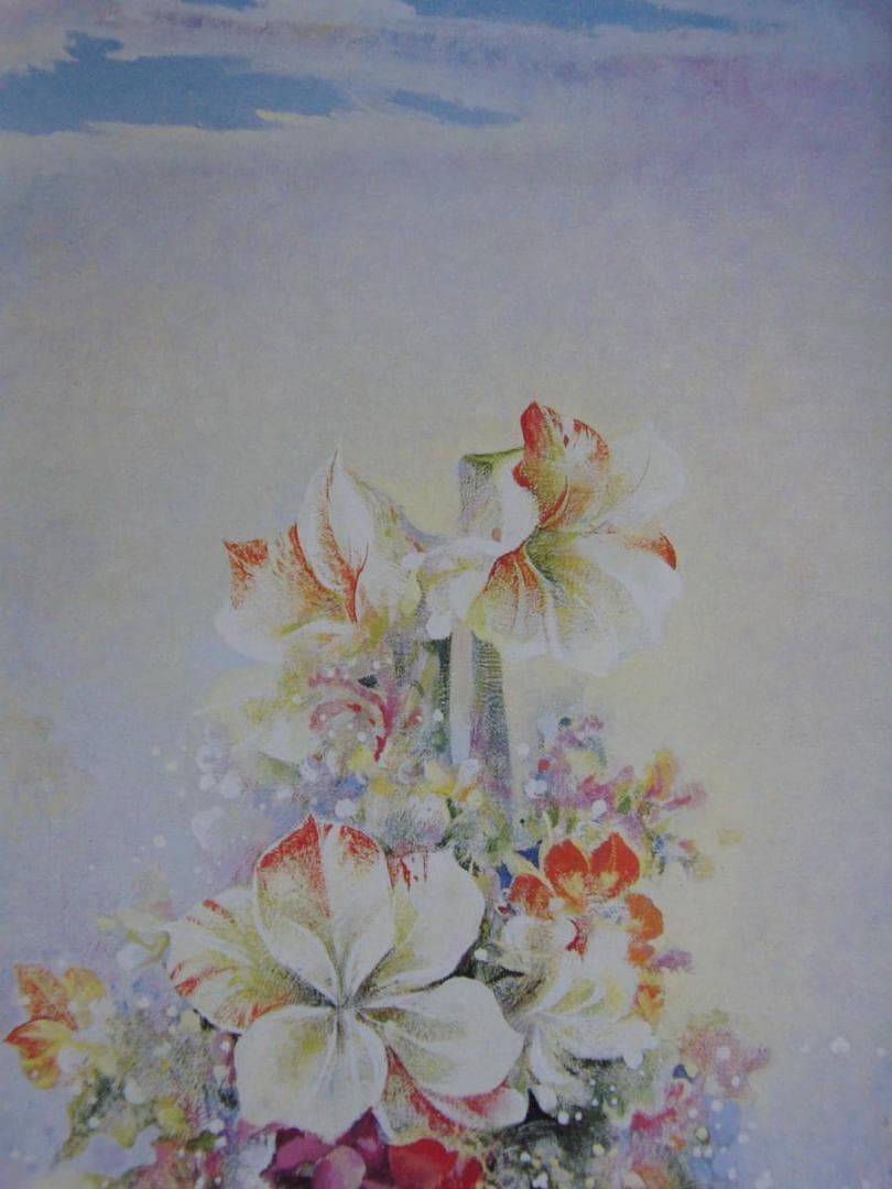 熊本正義、「明るい陽ざし」、希少な画集の額装画