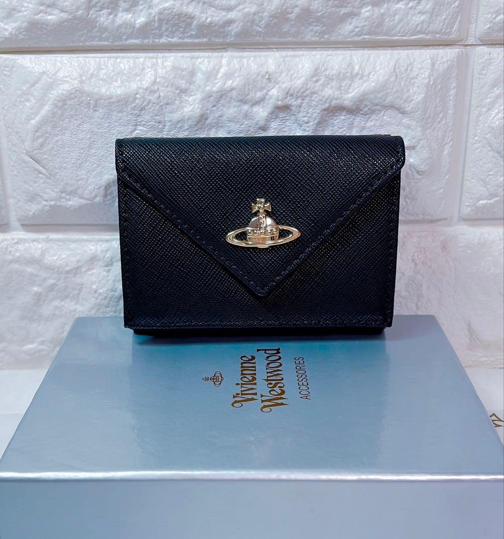【新作‎ショッパー付】Vivienne Westwood 3つ折り財布 ブラック
