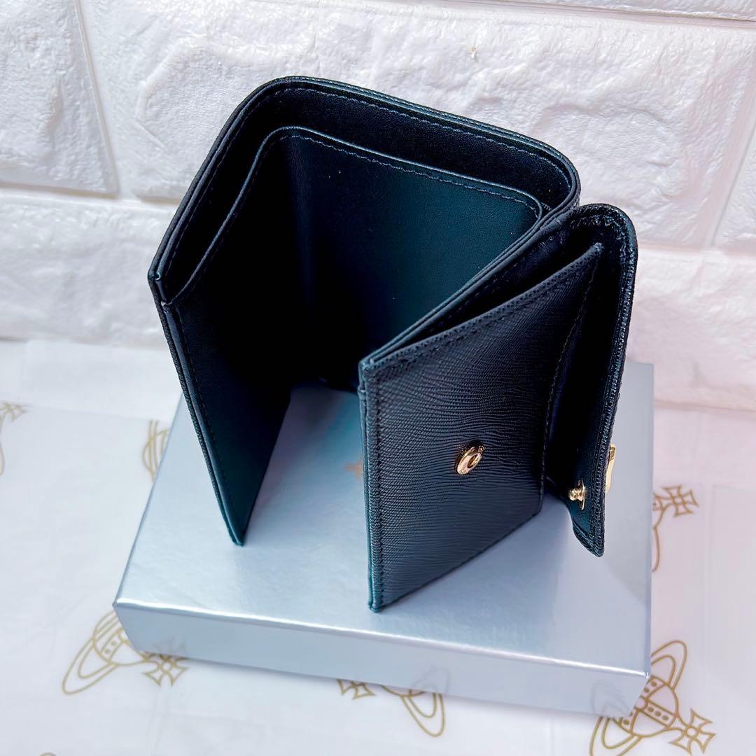 【新作‎ショッパー付】Vivienne Westwood 3つ折り財布 ブラック