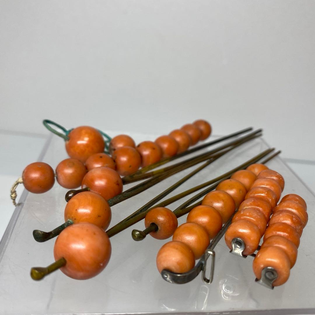 本赤珊瑚　玉　簪　93g チヒチ　東さ8-0107☆1F