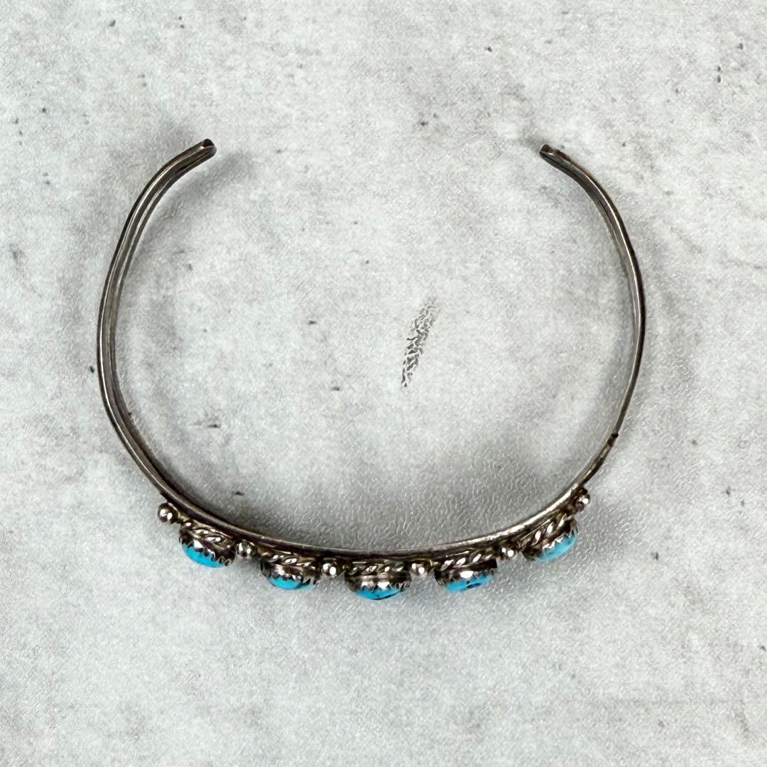 Indian Jewelry 5連ターコイズシルバーバングル vintage