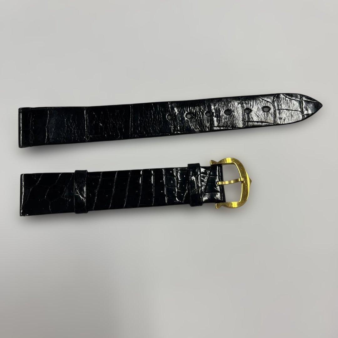 Cartier ブラッククロコレザーベルト 約16cm