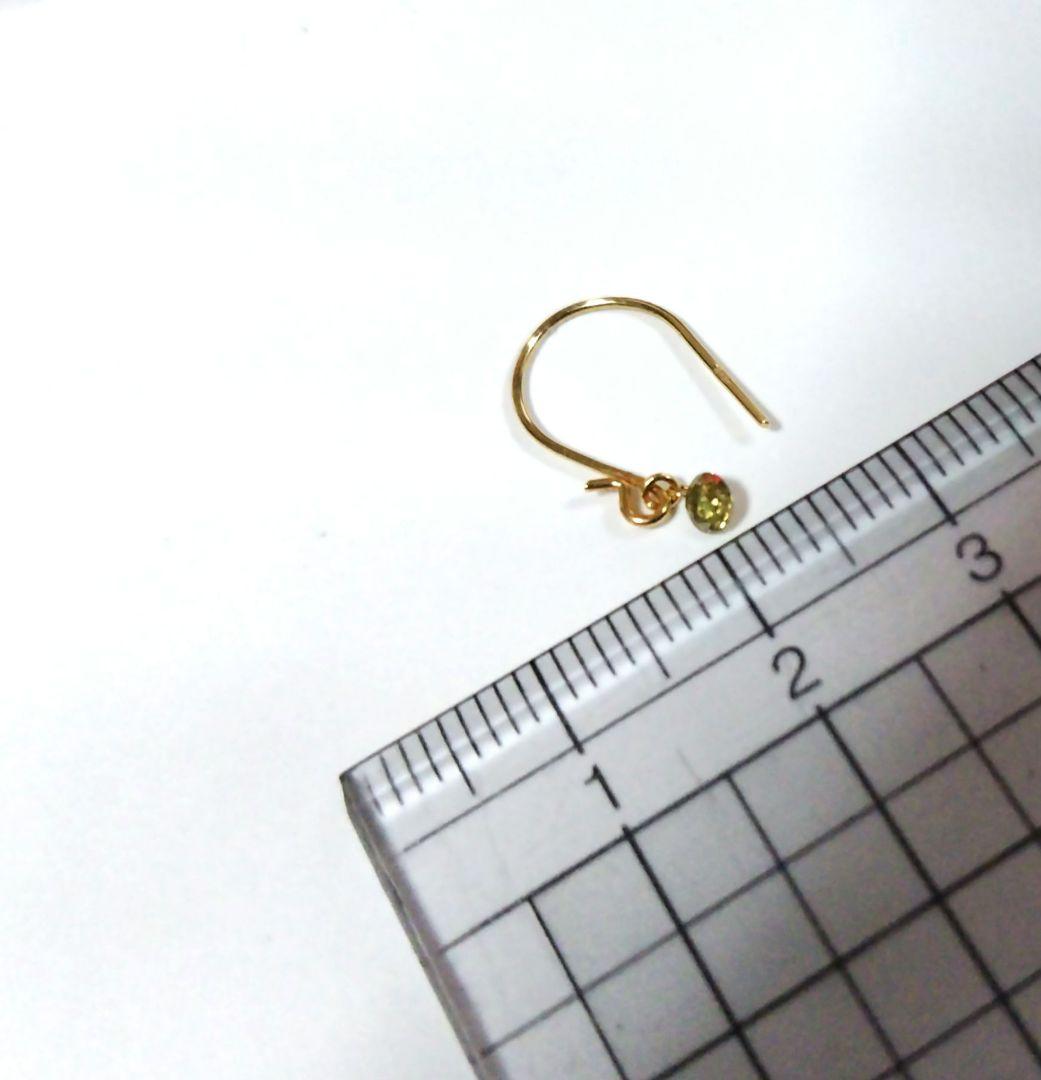 k18 天然ダイヤ 0.3ct レーザーホールセッティング フックピアス