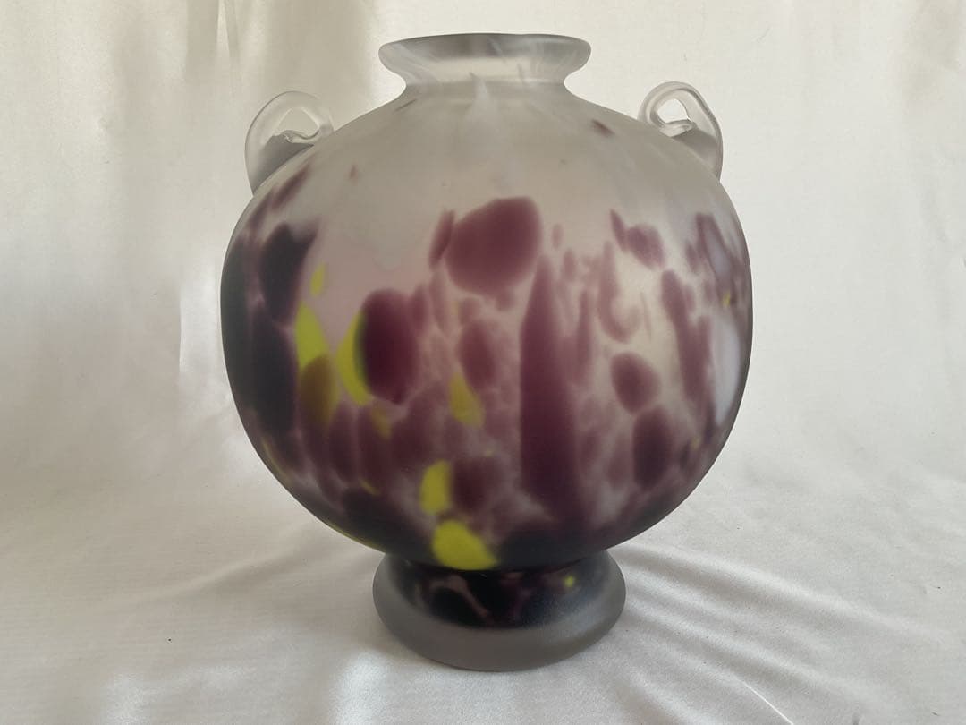 藤田喬平「美しいガラス花瓶」昭和30年代作品(供箱入り)