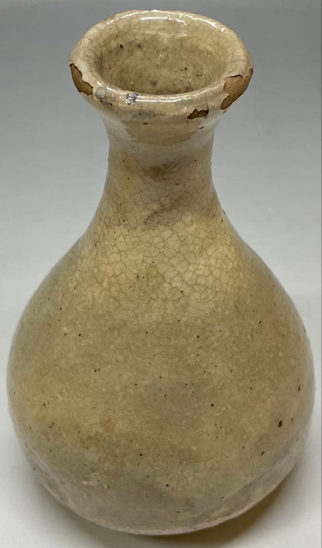 金重愫　粉引徳利　備前焼　共箱　栞　b523