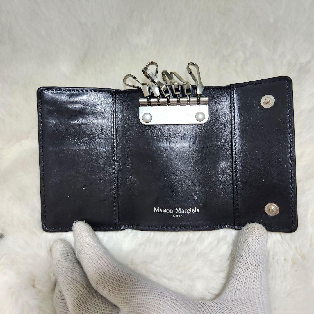 ✨美品　付属品完備✨マルジェラ　キーケース　ステッチ　6連　ブラック　黒
