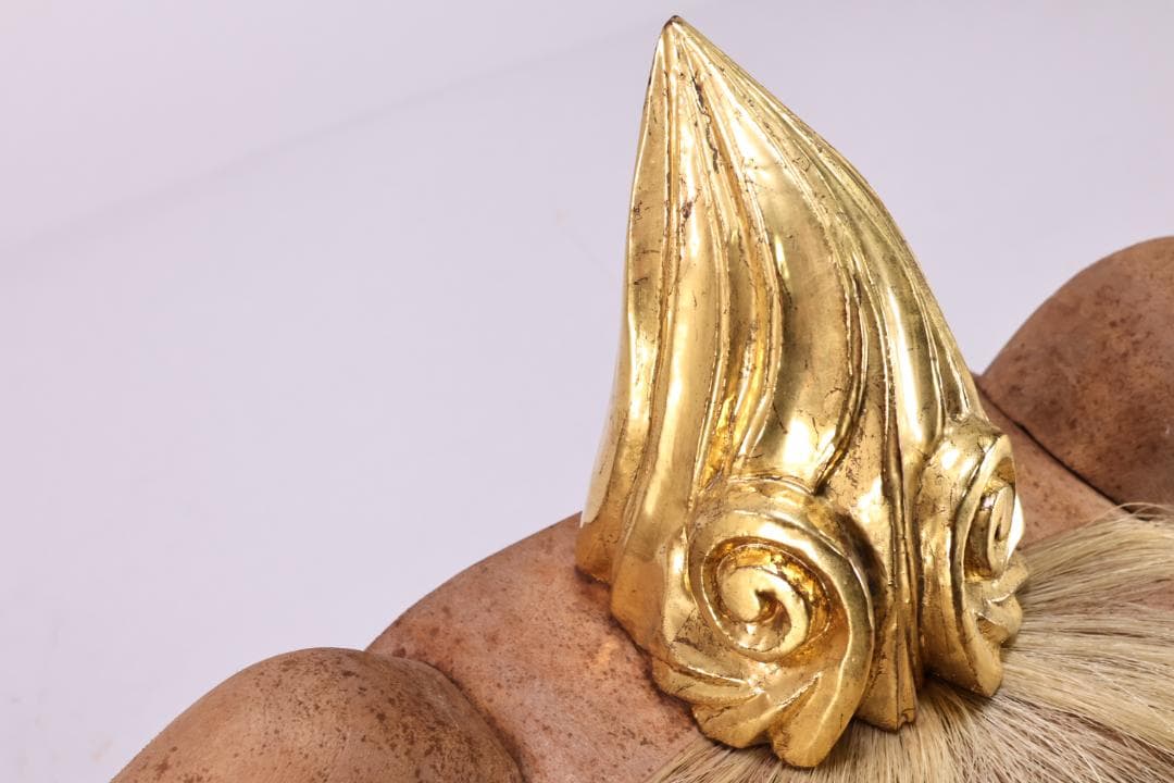 伝統工芸品　特大　郷土民芸品　栄秀作　加賀獅子頭　9寸　置物　共箱　BK109