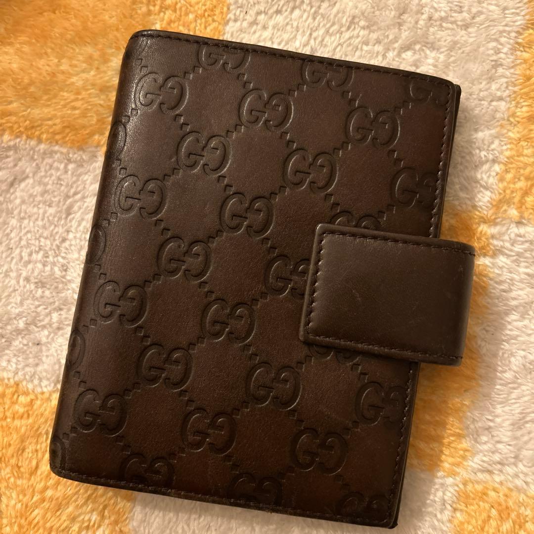 GUCCI ブラウンレザー スケジュール帳