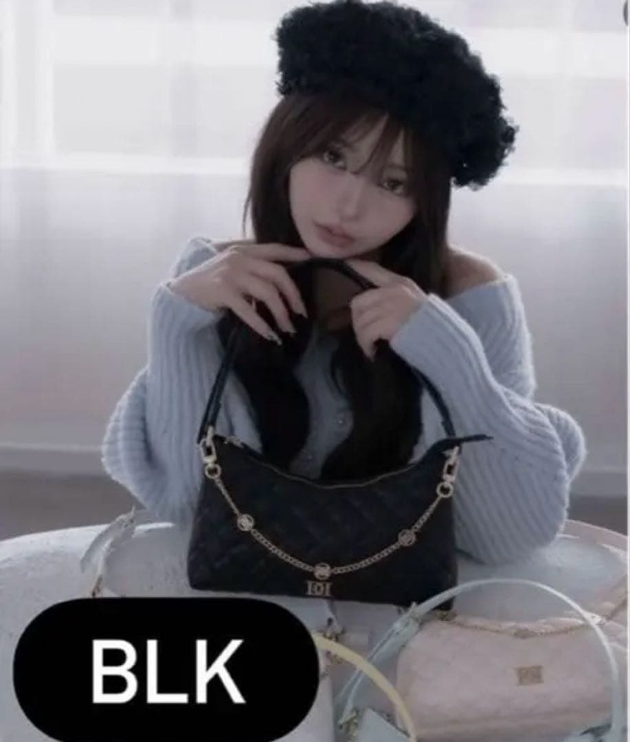 darich キルティングチェーンハンドミニバッグ BLK