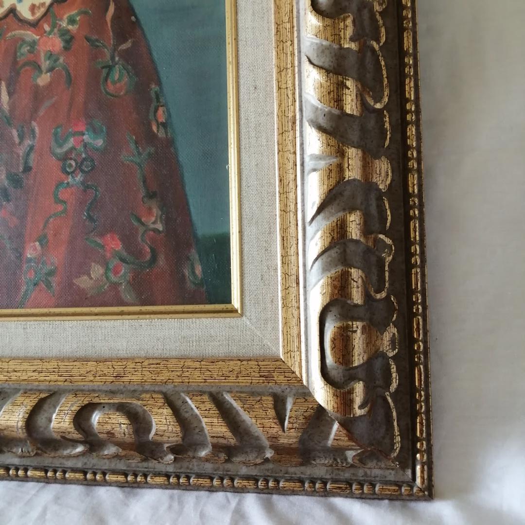 【 F6サイズ　額付き 】 模写： 藤島武二　「芳恵」 肉筆油絵